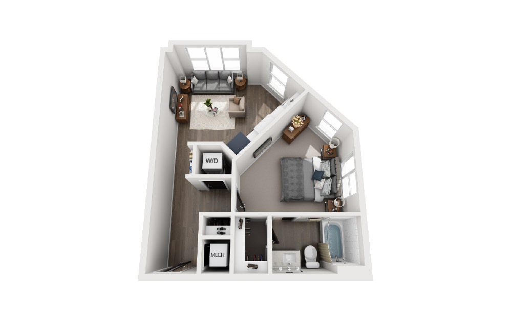 A1 - 1 bedroom floorplan layout with 1 bathroom and 554 - 564 square feet